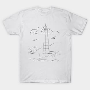 Lighthouse Scene to Color T-Shirt